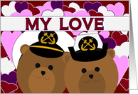 Happy Anniversary - To Husband - Navy Chief Couple card