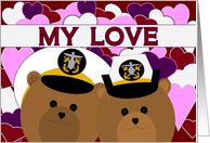 Happy Anniversary - To Husband - Navy Officer Couple card