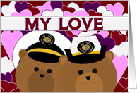 Happy Anniversary - To Husband - Coast Guard Enlisted Couple card
