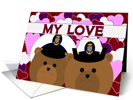 Happy Anniversary - To Husband - Coast Guard Chief Couple card