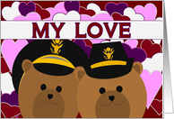 Happy Anniversary - To Husband - Army Officer Couple card