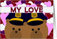 Love Sharing Our Lives/To Police Officer Fiance or Fiancee - You Pick! card