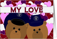 Love Sharing Our Lives/Air Force Enlisted Couple/Across the Miles card
