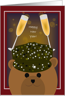 Happy New Year! To Army Soldier - Working Uniform Cap card