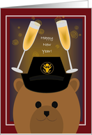 Happy New Year! To Army Soldier - Female card