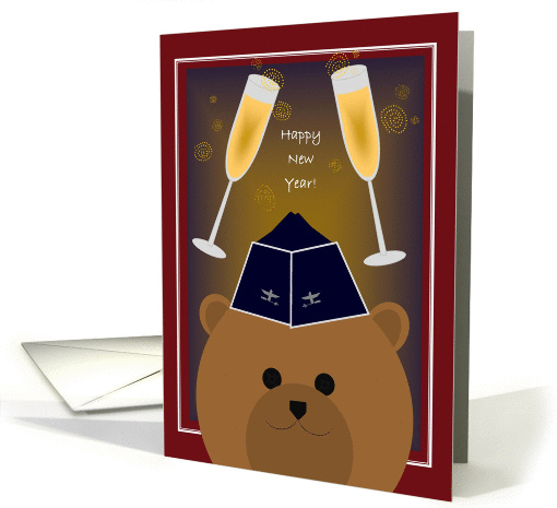 Happy New Year! To Air Force Officer - Garrison Cap card (1148810)
