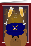 Happy New Year! To Coast Guardsman - Working Uniform Cap card