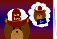 Papa Bear Thinking of Baby Bear - Son card