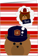 Cute E.M.T. Thinking of Son card
