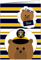 Navy Officer (Male) Thinking of Daughter card