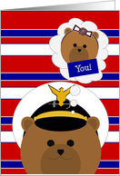 Coast Guard Officer (Male) Thinking of Daughter card