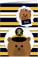 Navy Officer/Male - Daughter, Feel Better Soon! card