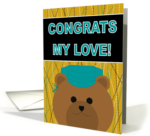 My Love - Boyfriend - Medical Graduation with Scrubs & Bear card