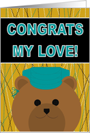 My Love - Boyfriend - Medical Graduation with Scrubs & Bear card