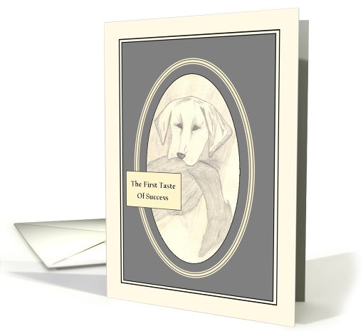 The First Taste of Success - Labrador with Duck Drawing card (791552)