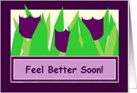 Feel Better Soon - Purple Tulips card