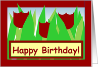 Happy Birthday! - Red Tulips card