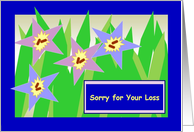 Sorry for Your Loss! - Blue and Pink Star Flowers card
