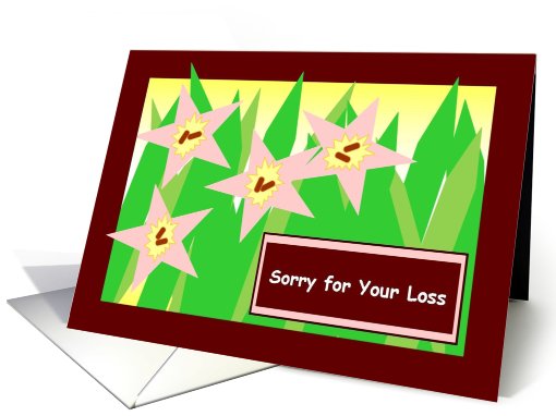 Sorry for Your Loss! - Pink Star Flowers card (800528)