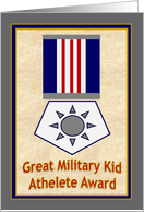 Red Star Military Kid Top Athelete Award! - Thank You from Military Parent Deployed or At Home card