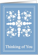 Wintertime Thinking of You - Snowflakes, snowmen and hearts card