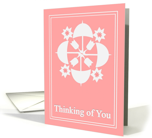 Springtime Thinking of You - Tulips, umbrellas and daffodils card