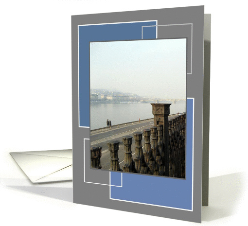 The Danube Flowing through Budapest, Hungary - Blank card (842971)