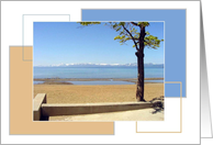 Tourist Taking in a View at South Lake Tahoe, California - Vacation Encouragement Card