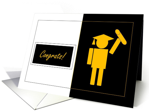Congrats on Your Graduation (Black, Gold & White) - Congrats card