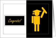 Congrats on Your Graduation (Black, Gold & White) - Congrats Card