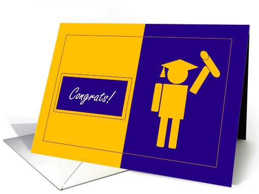 Congrats on Your Graduation (Purple, Gold & White) - Congrats card