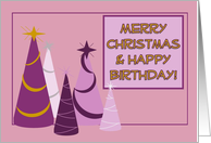 Merry Christmas & Happy Birthday! - Girl Colors card