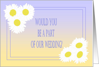 White Daisy Wedding Party Request Card