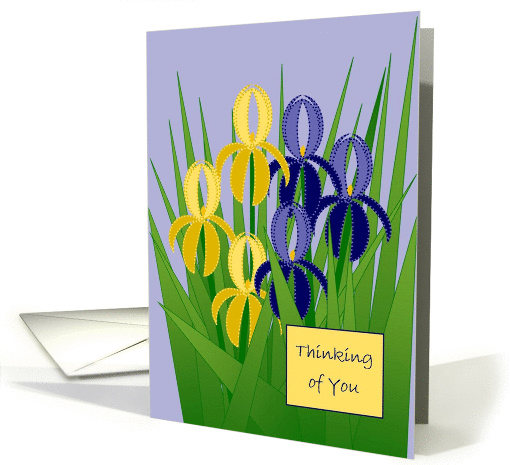 Blue and Gold Iris Thinking of You card (871970)