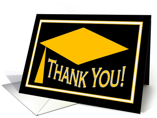 Black & Gold Graduation Thank You card (874394)