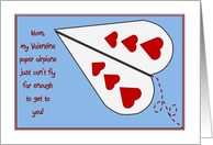 Missing Mom Valentine Airplane - Missing Deployed Military Mom card