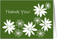 Thank You - Green Flower Doodles card