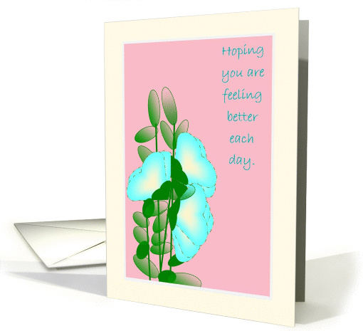 Fell Better Wish for Friend, Blue Heart Sweet Peas card (879486)