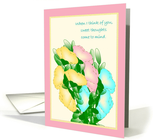 Miss You, Sweet Thoughts of You, Sweet peas card (879491)