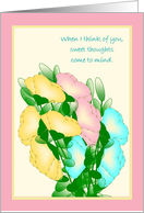 Miss You, Sweet Thoughts of You, Sweet peas card