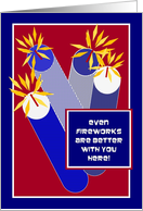 Even Fireworks Better With You! Missing Military Deployed Dad card