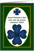 Saint Patric’s Day Blue - Missing Deployed Loved One card