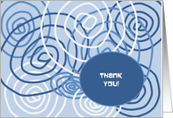 Thank You Card - For Boss, Blue Spirals card