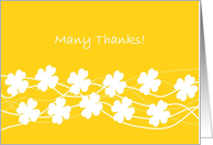 Many Thanks for Good Deed, Gold Card With White Flowers card