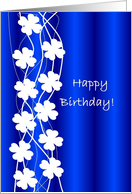 White Flowers Happy Birthday Card! - For a Boss card