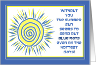 Wish You Were Here - Blue Missing You Under the Summer Sun card