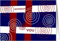 Wish You Were Here - Don’t Feel Red & White ... Just Blue card