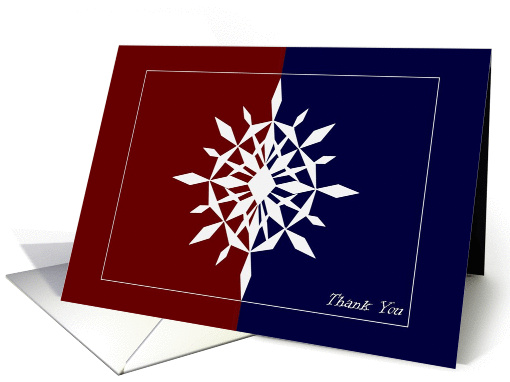 Military Family Thanks You Red, White & Blue Snowflake card