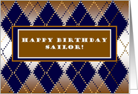 Happy Birthday Sailor! Navy Spirit Argyle card