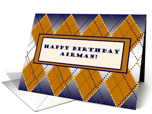 Happy Birthday Airman! Air Force Spirit Argyle card (884948)